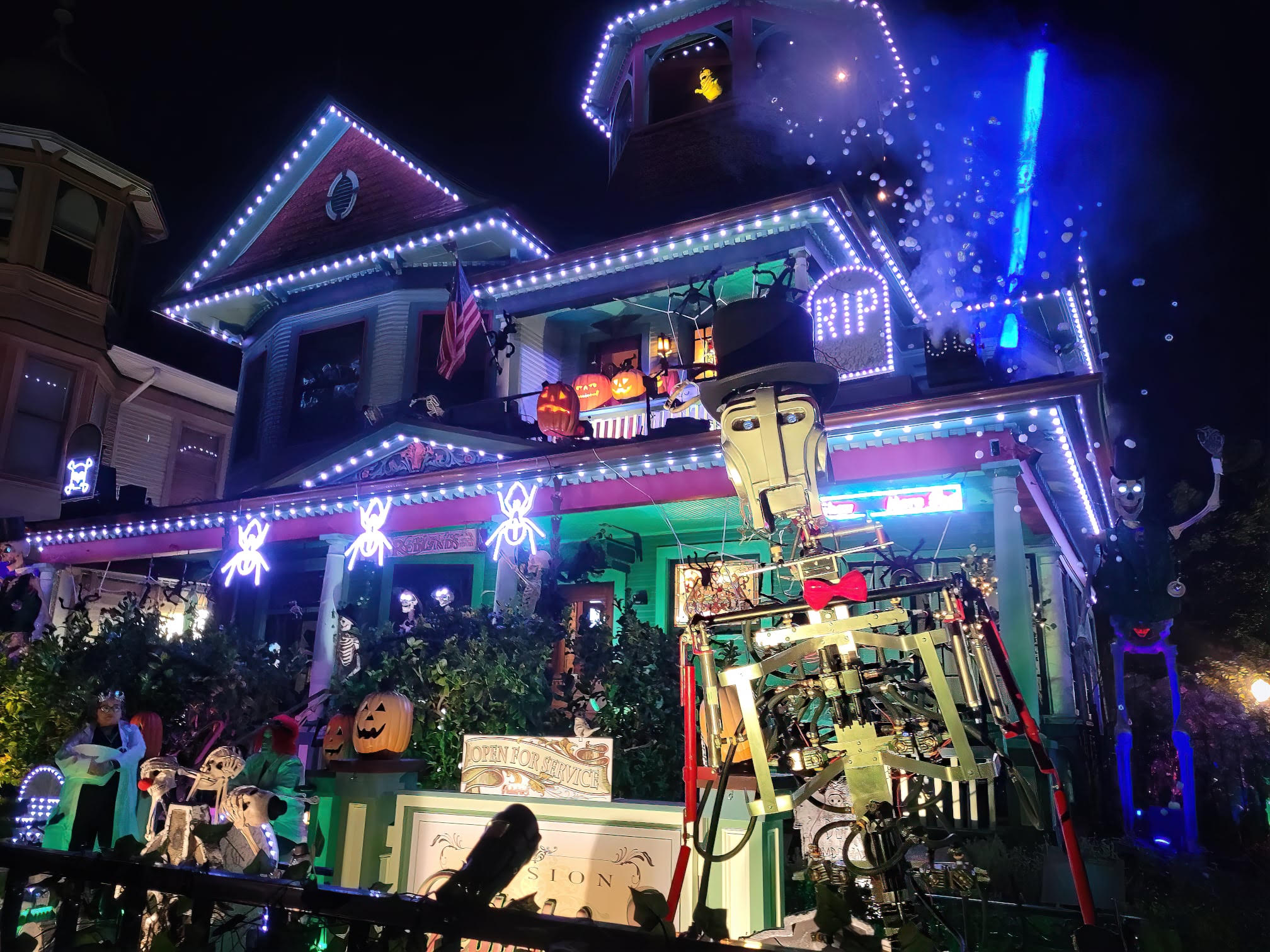 Halloween Light Show at Redlands Mission Pediatrics