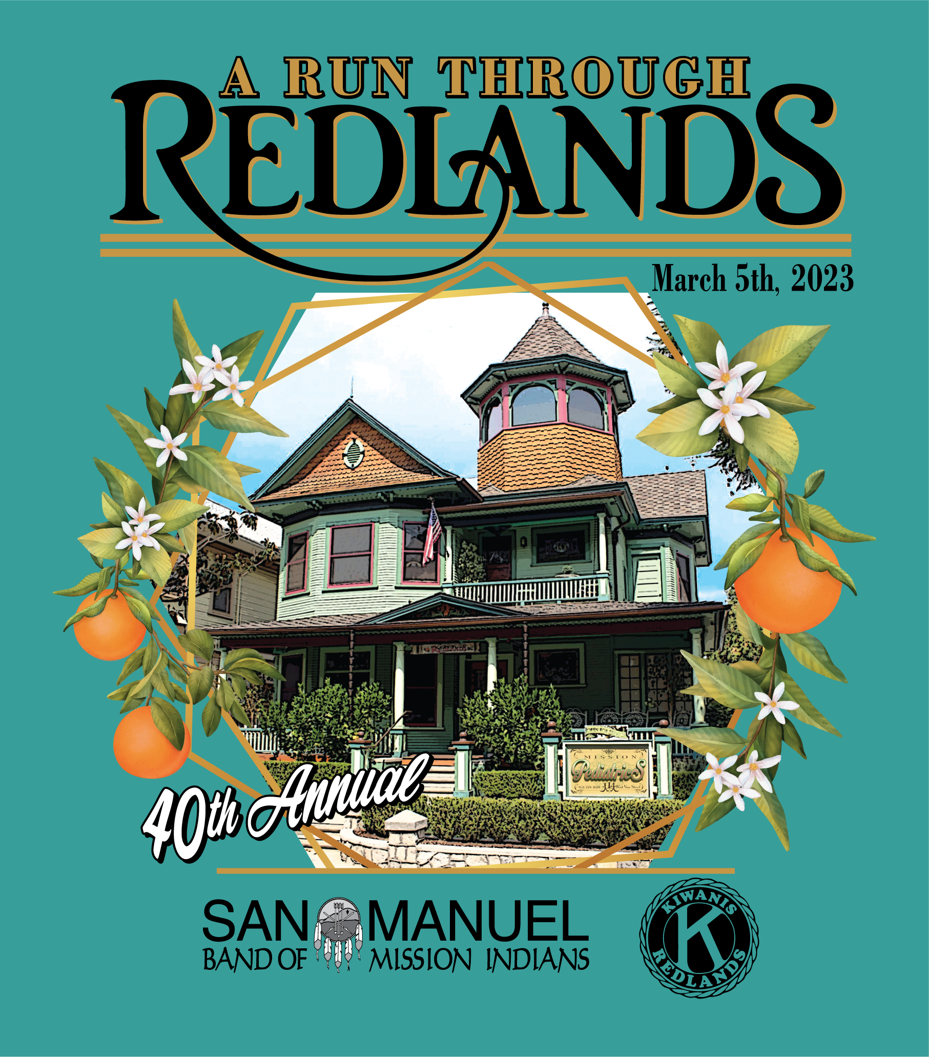Run Through Redlands- Mission Pediatrics Office on shirt