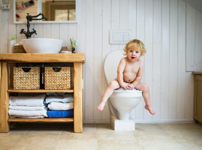 child on toilet